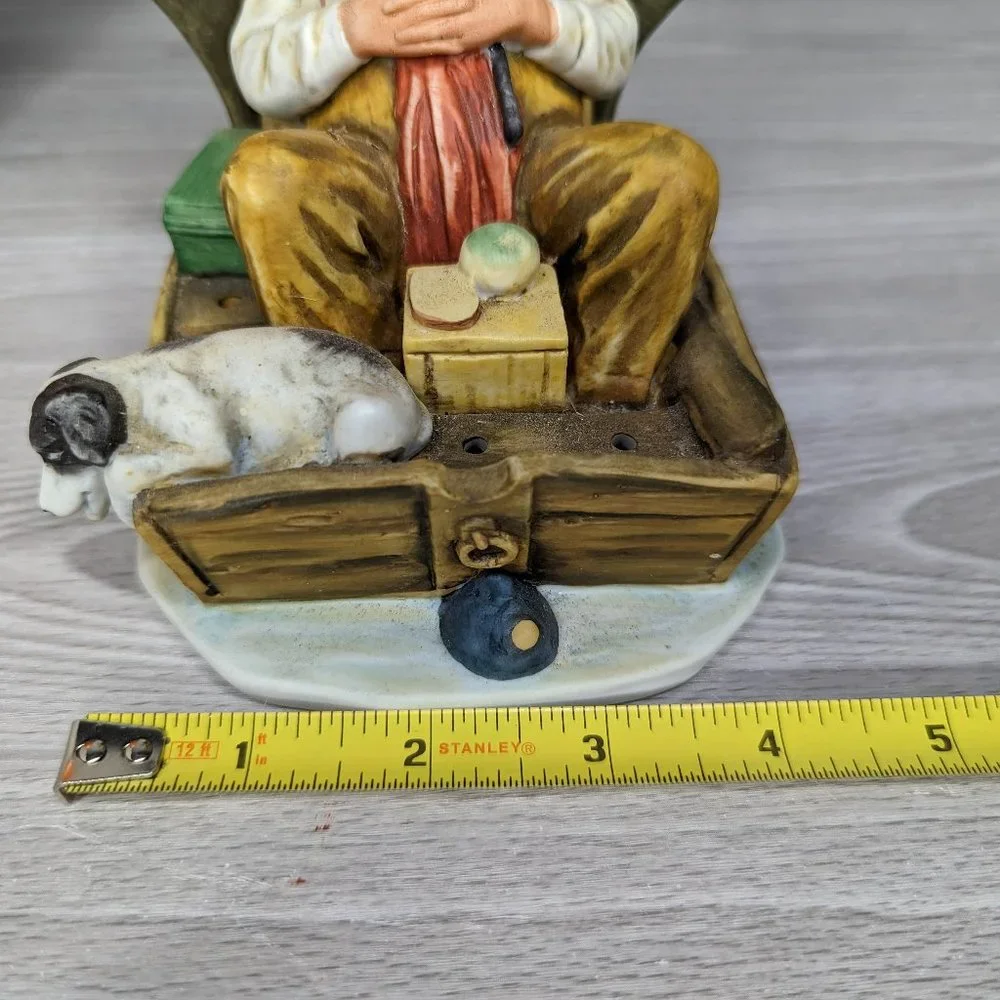Vintage Gorham Ceramic Norman Rockwell Fishing Figure